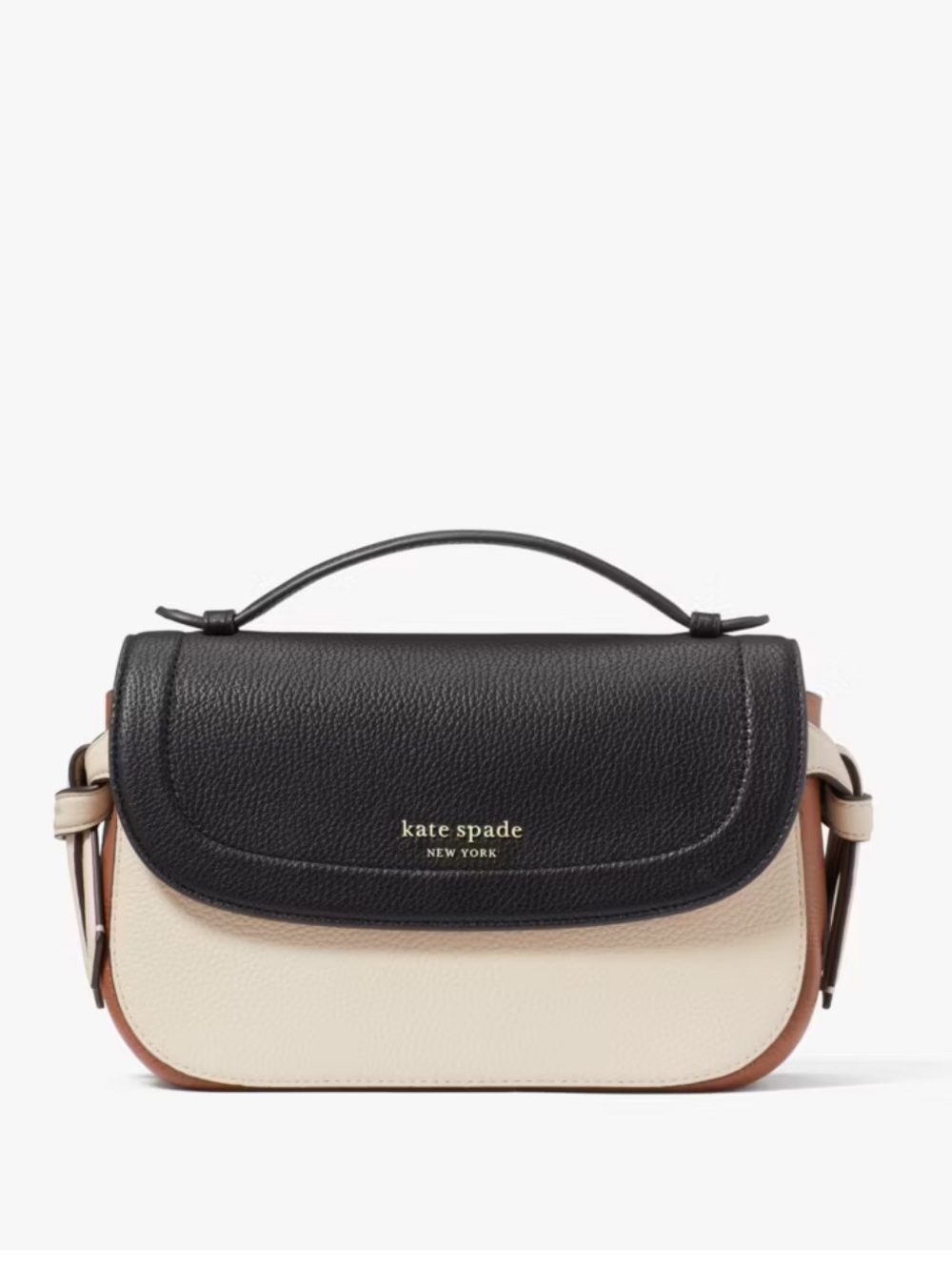 kate spade Black, Cream and Brown Knott Colorblock Top Handle Crossbody